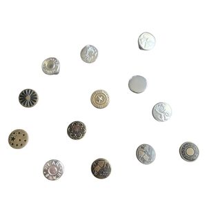 Assorted Silver and Gold Decorative Buttons